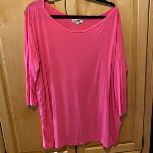 Piko 3/4 sleeve pink top size L